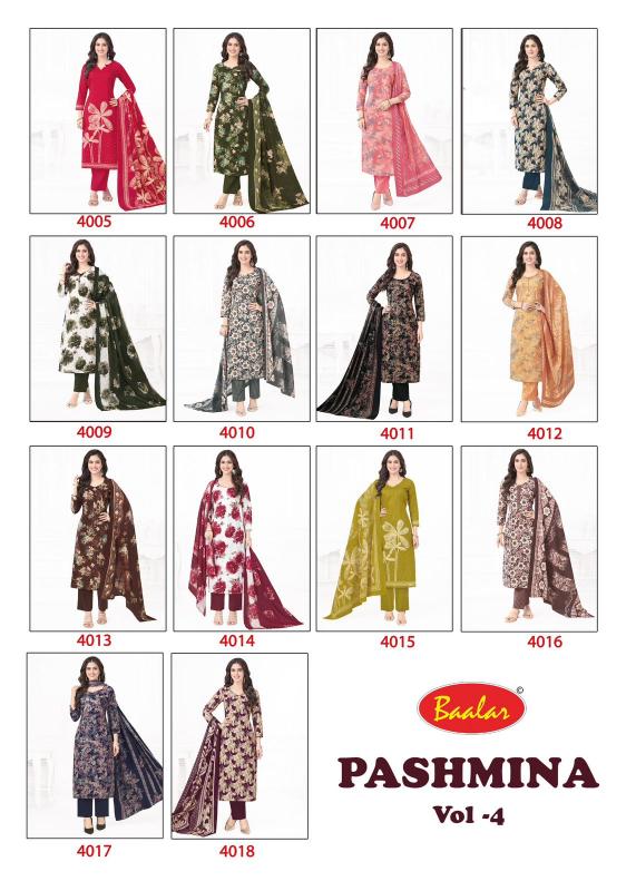 Baalar Pashmina Vol-04 - Dress Material  - Wholesale Catalog