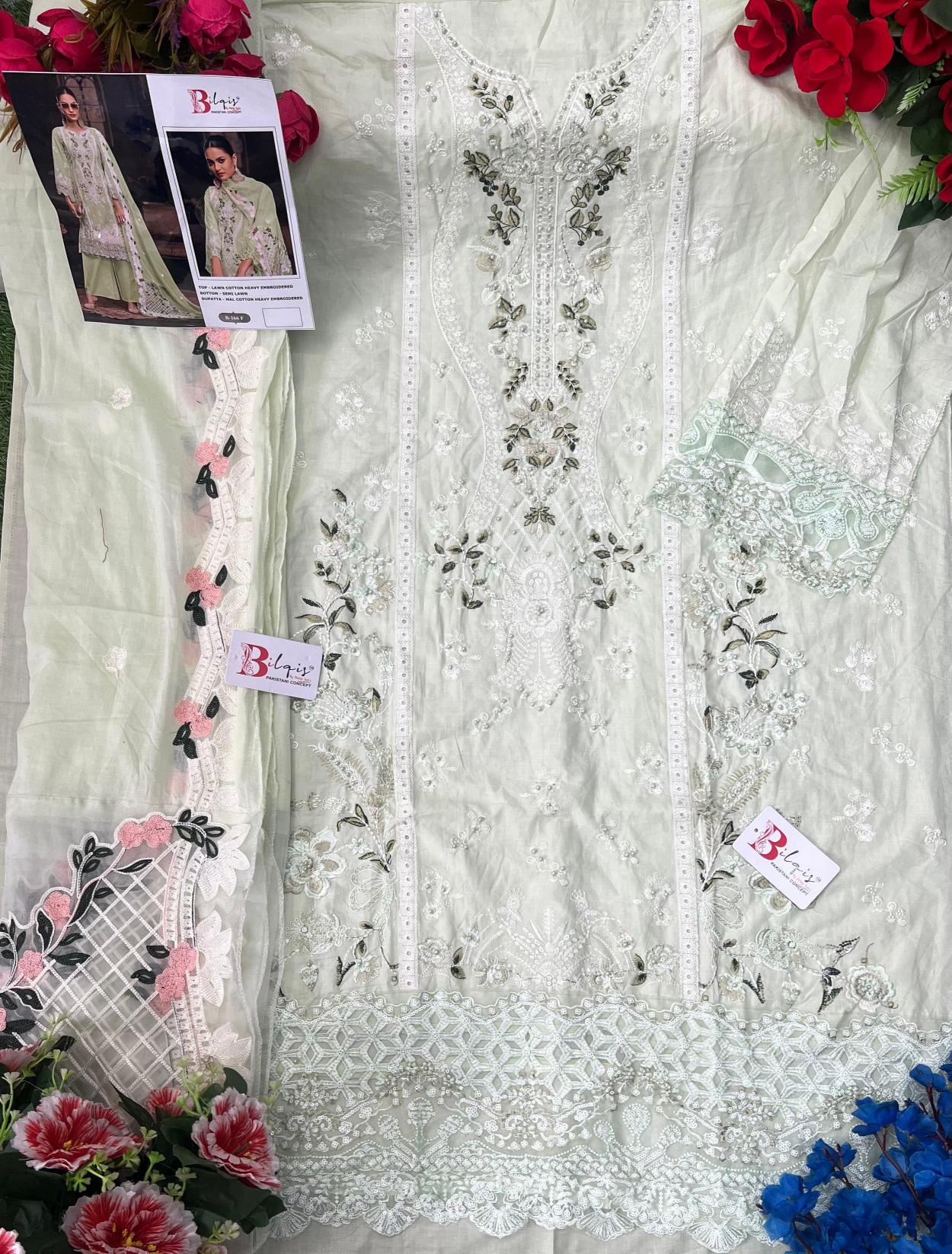 Bilqis B 166 E to H catalog pakistani suits wholesalers in amritsar
