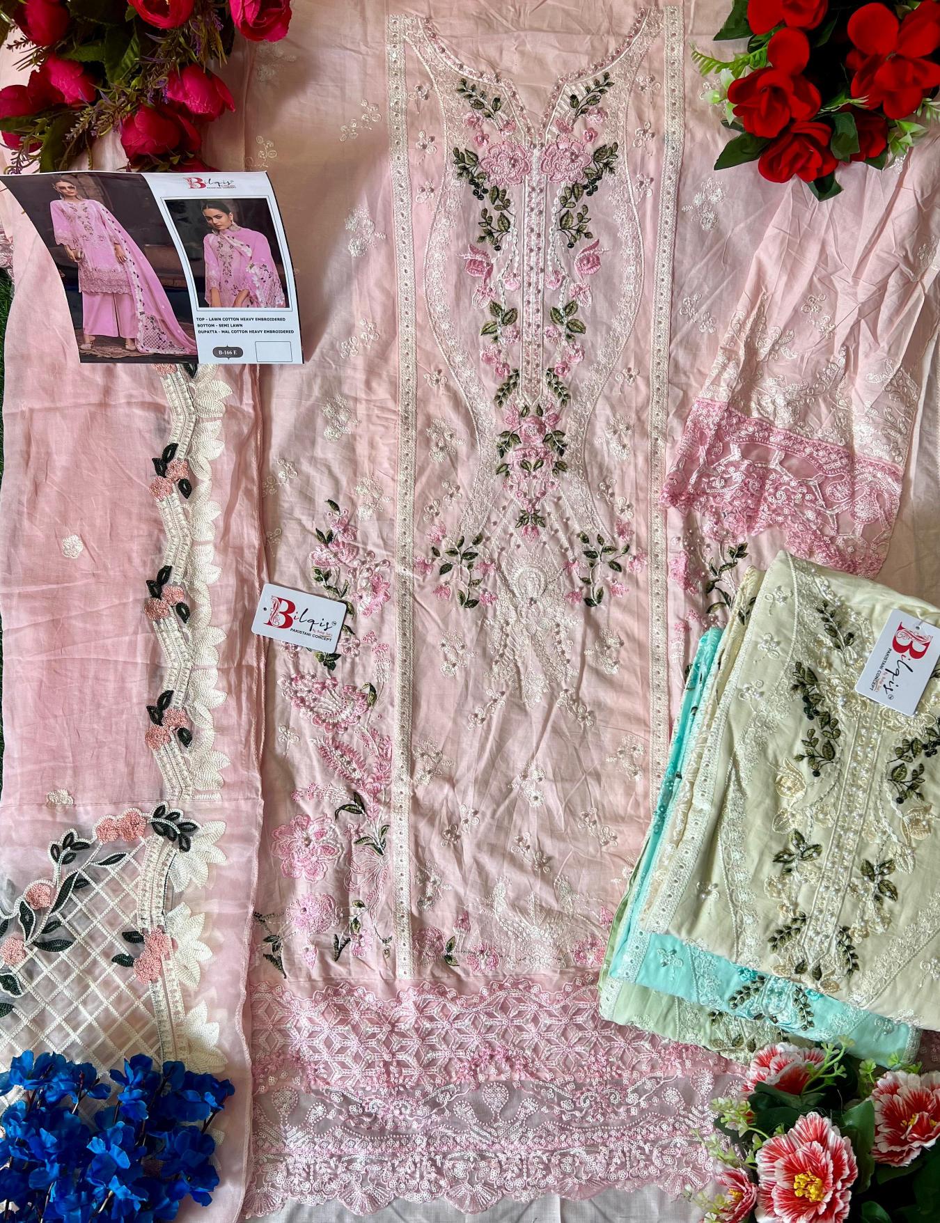 Bilqis B 166 E to H catalog pakistani suits wholesalers in amritsar