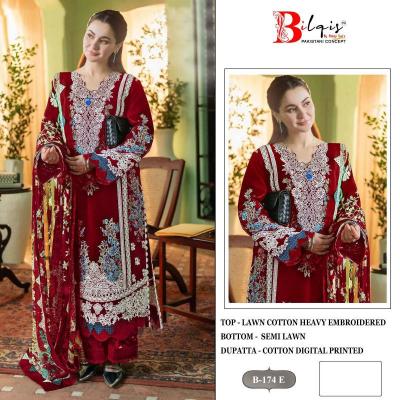 Bilqis B 174 E To H catalog pakistani lawn suits wholesale in dubai