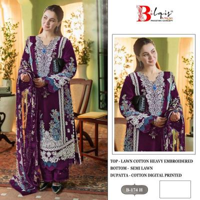 Bilqis B 174 E To H catalog pakistani lawn suits wholesale in dubai