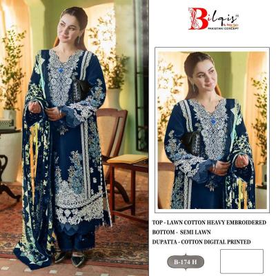 Bilqis B 174 E To H catalog pakistani lawn suits wholesale in dubai