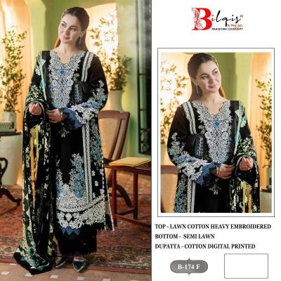 Bilqis B 174 E To H catalog pakistani lawn suits wholesale in dubai