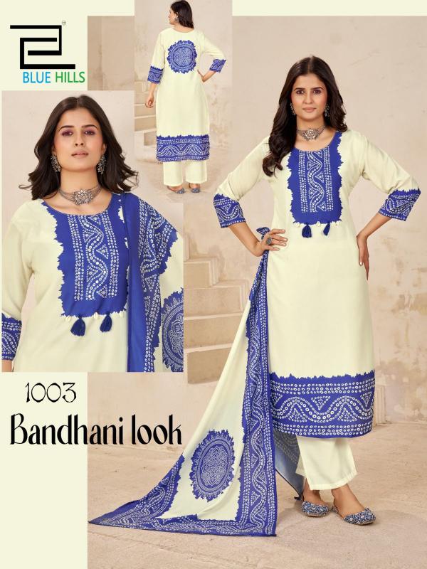 Blue hills Bhandani Look catalog bandhani kurtis online india
