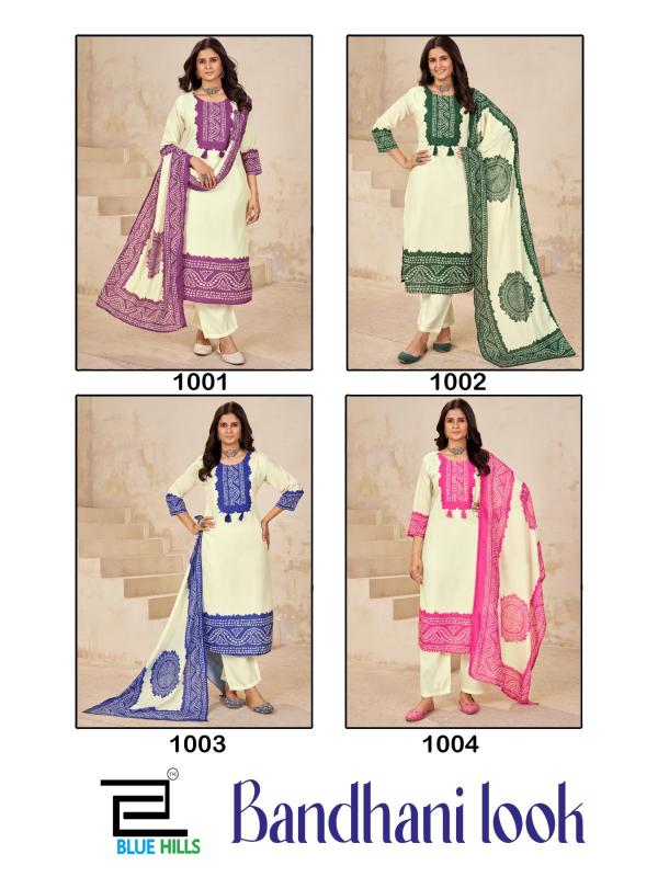 Blue hills Bhandani Look catalog bandhani kurtis online india