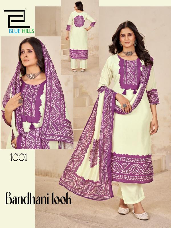 Blue hills Bhandani Look catalog bandhani kurtis online india