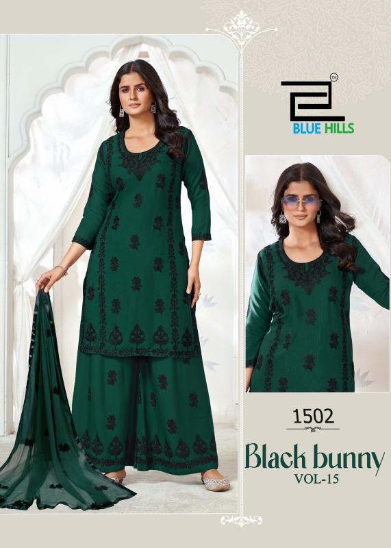 Blue Hills Black Bunny Vol 15 Catalog green kurti online india