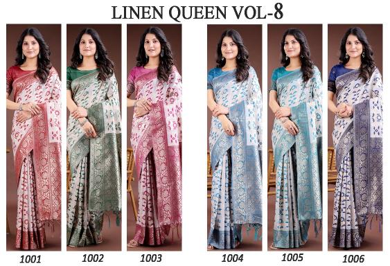 Dazira Linen Queen vol 8 Catalog surat cotton sarees wholesale market
