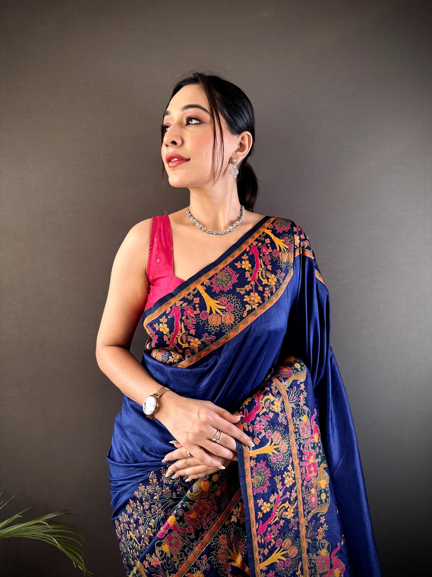 Dazira Pashmina Silk catalog pashmina saree surat