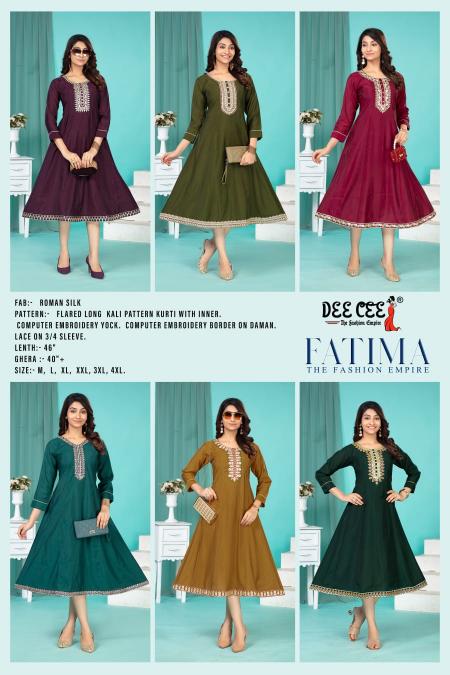 Deecee Fatima catalog party wear indian kurtis