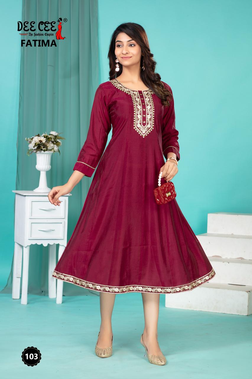 Deecee Fatima catalog party wear indian kurtis