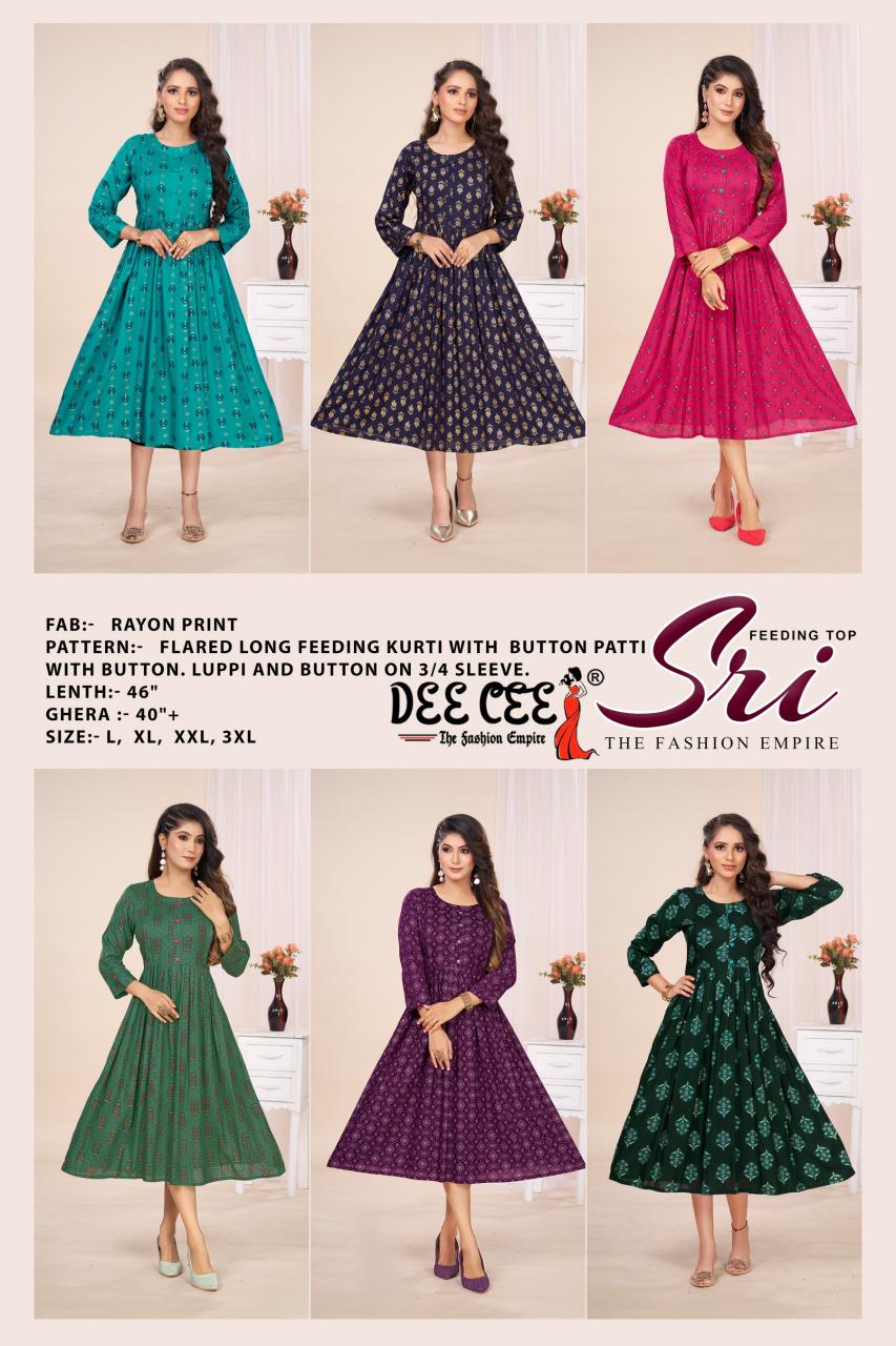 Deecee Sri catalog kurtis for feeding india