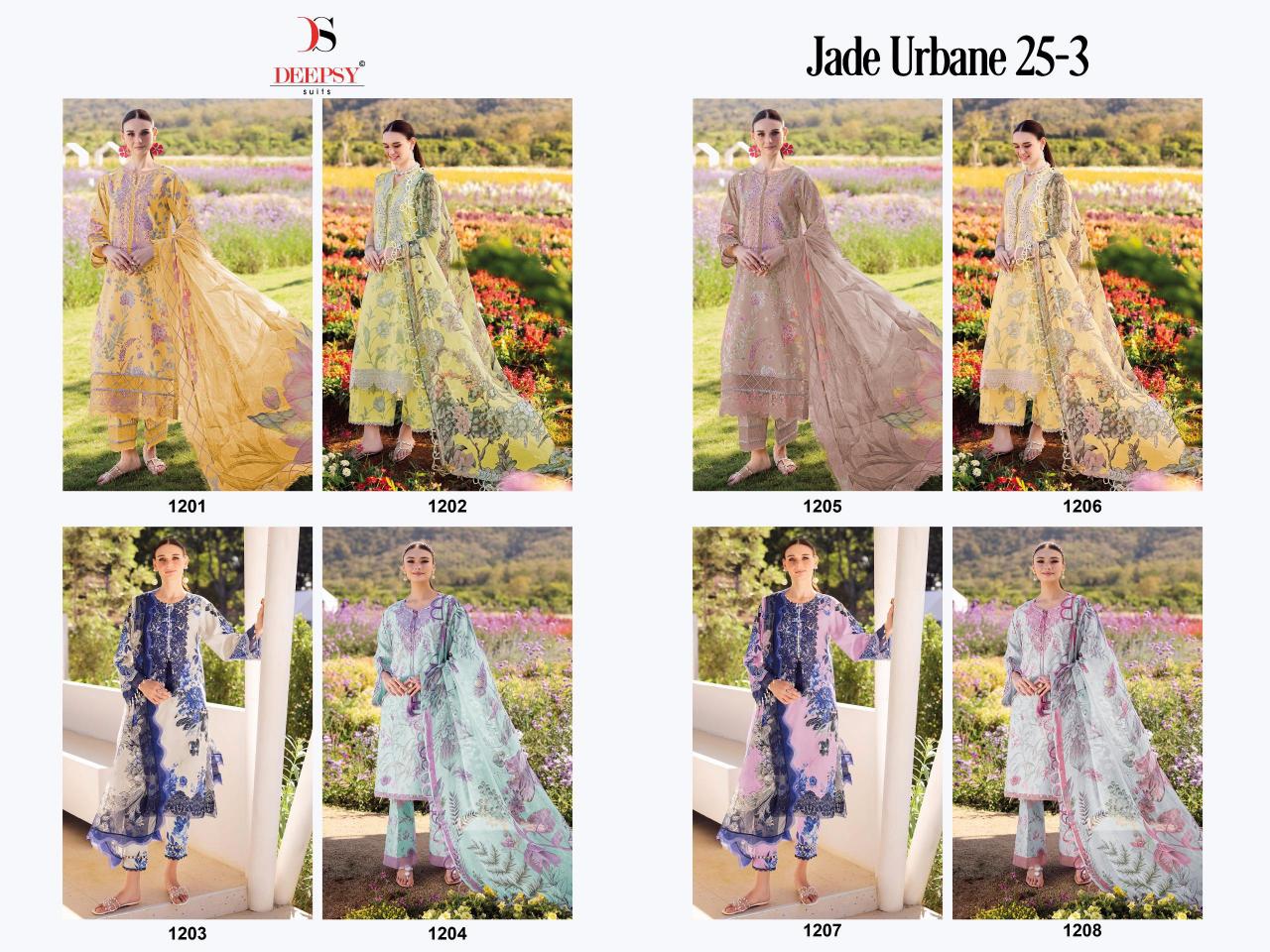 Deepsy Jade Urban 25 Vol 3 catalog Chiffon Dupatta wholesale pakistani suite