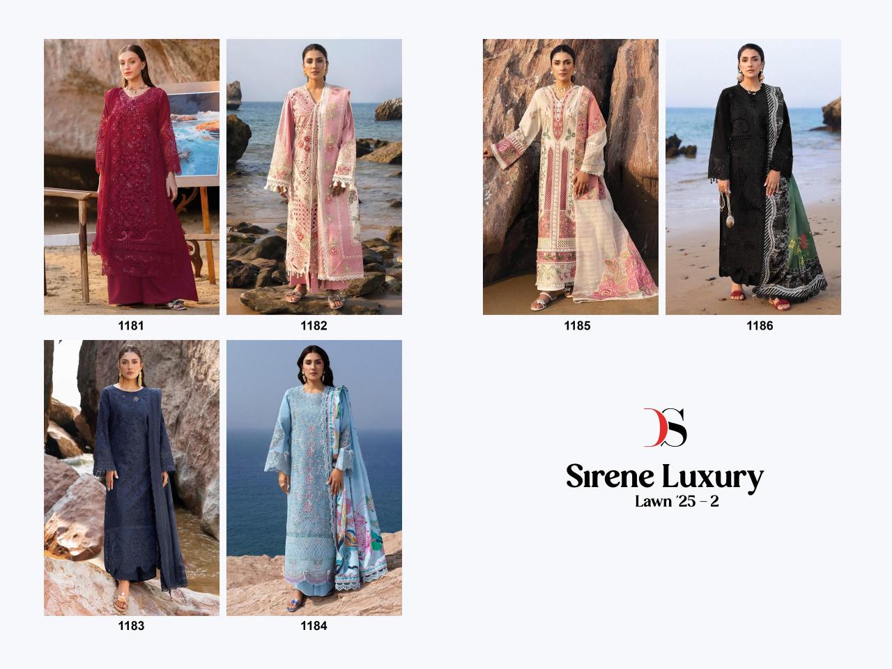 Deepsy Sirene Luxury Lawn 25 Vol 2 Catalog pakistani suit designs work