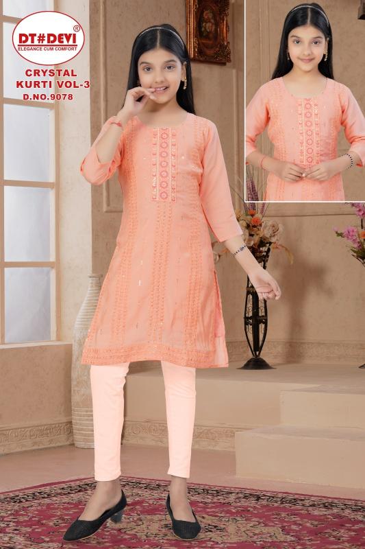 Dt Devi Crystal vol 3 9078 catalog kids wear wholesale market ulhasnagar