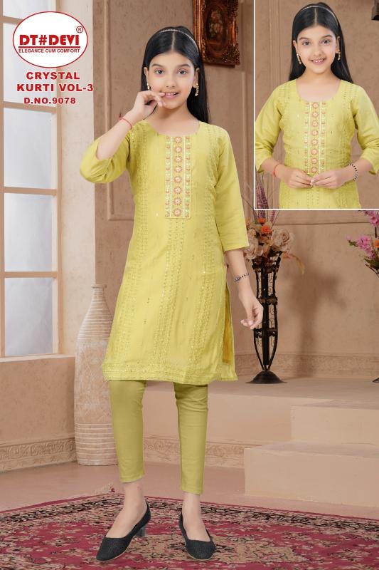 Dt Devi Crystal vol 3 9078 catalog kids wear wholesale market ulhasnagar
