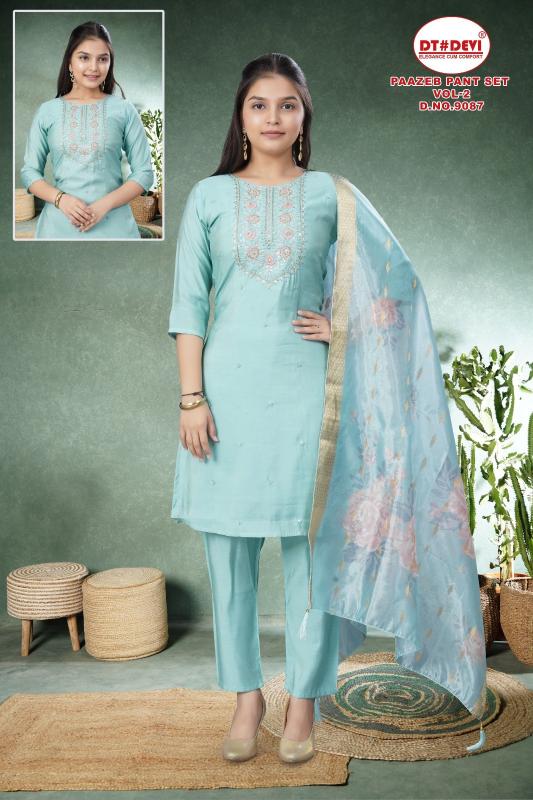 Dt Devi Paazeb pant set vol 2 9087 catalog kids wear wholesale price