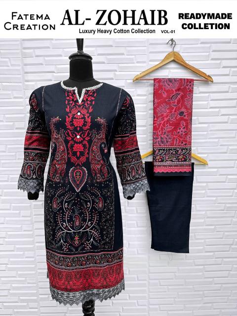 Fatema Al-Zohaib Vol-1 – Karachi Readymade Kurti Pant With Dupatta - Wholesale Catalog