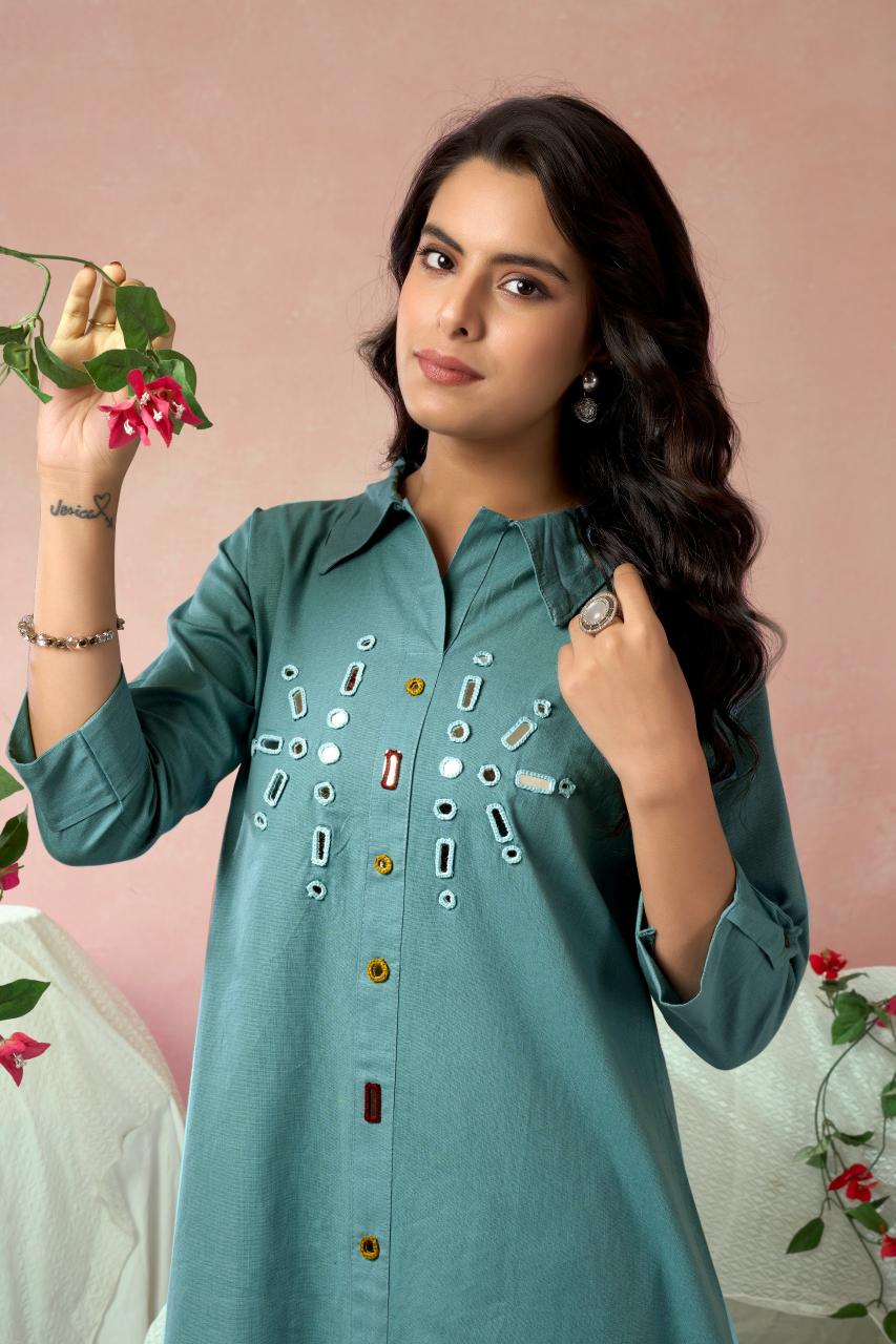 Felocity cotton flex vol 1 catalog mirror work kurtis online india