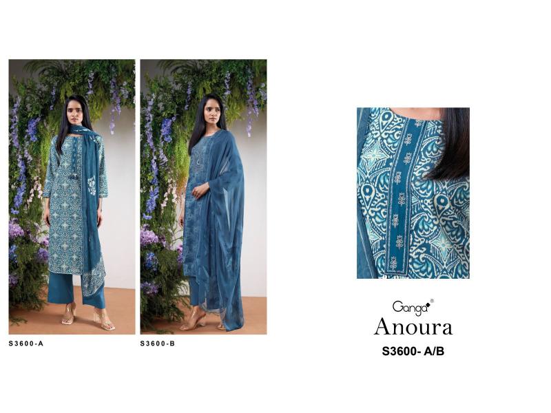Ganga Anoura 3600 catalog salwar kameez catalogue wholesale surat