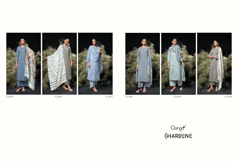 Ganga Charoline catalog wholesale dealers of salwar kameez in surat