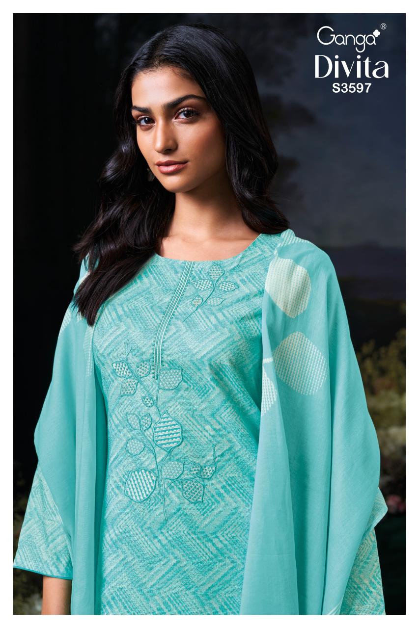Ganga Divita 3597 catalog wholesale unstitched salwar kameez material