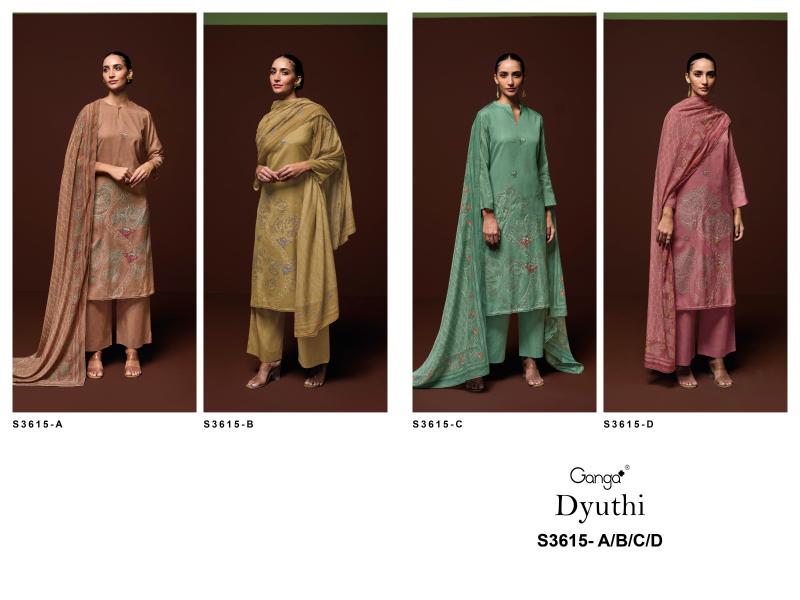 Ganga Dyuthi 3615 catalog surat salwar kameez catalogue