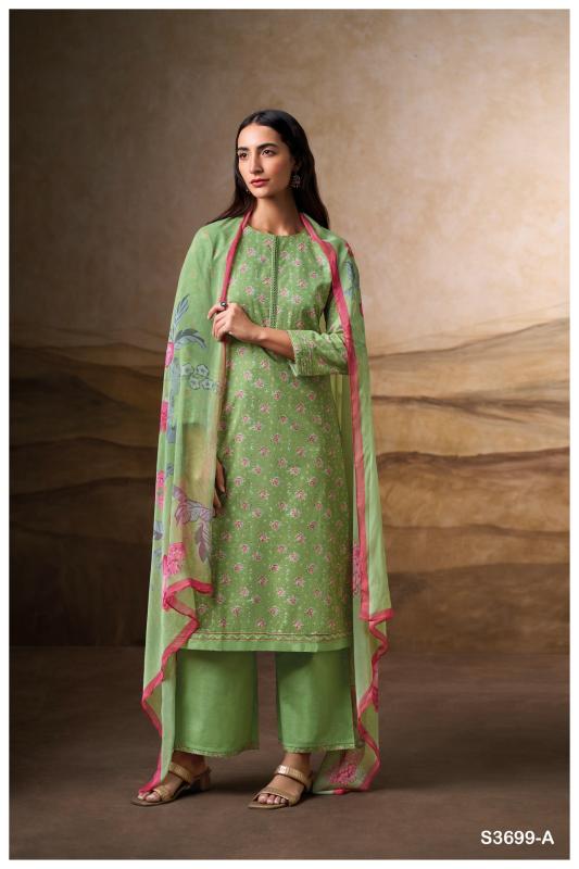 Ganga Erisha 3699 catalog unstitched salwar kameez wholesalers in kolkata 