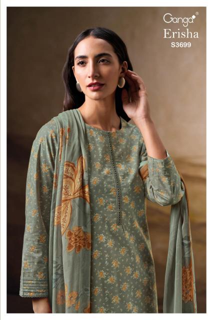Ganga Erisha 3699 catalog unstitched salwar kameez wholesalers in kolkata 