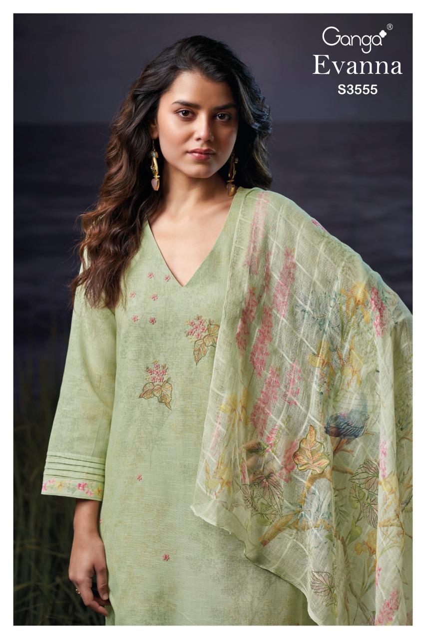 Ganga Evanna 3555 catalog wholesale salwar kameez surat