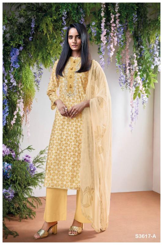 Ganga Evaraah 3617 catalog salwar kameez materials wholesale bangalore