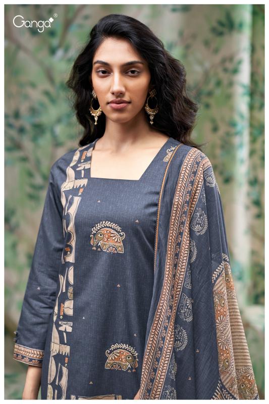 Ganga Ezvika 3673 catalog wholesale unstitched salwar kameez material in bangalore