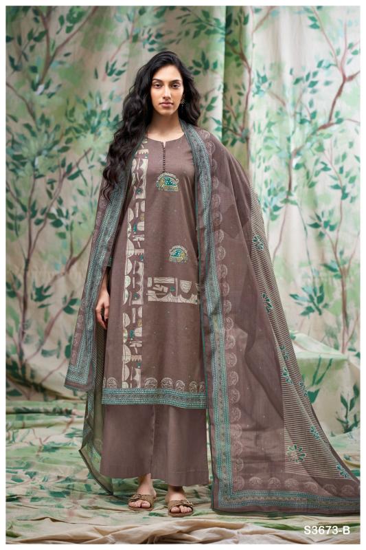 Ganga Ezvika 3673 catalog wholesale unstitched salwar kameez material in bangalore