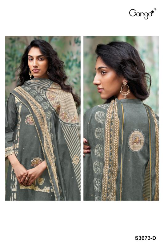 Ganga Ezvika 3673 catalog wholesale unstitched salwar kameez material in bangalore