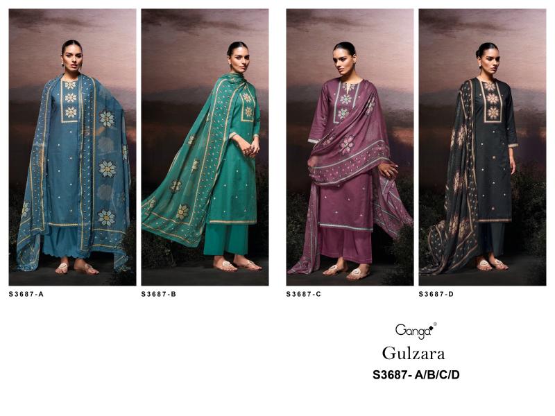 Ganga Gulzara 3687 catalog surat salwar kameez