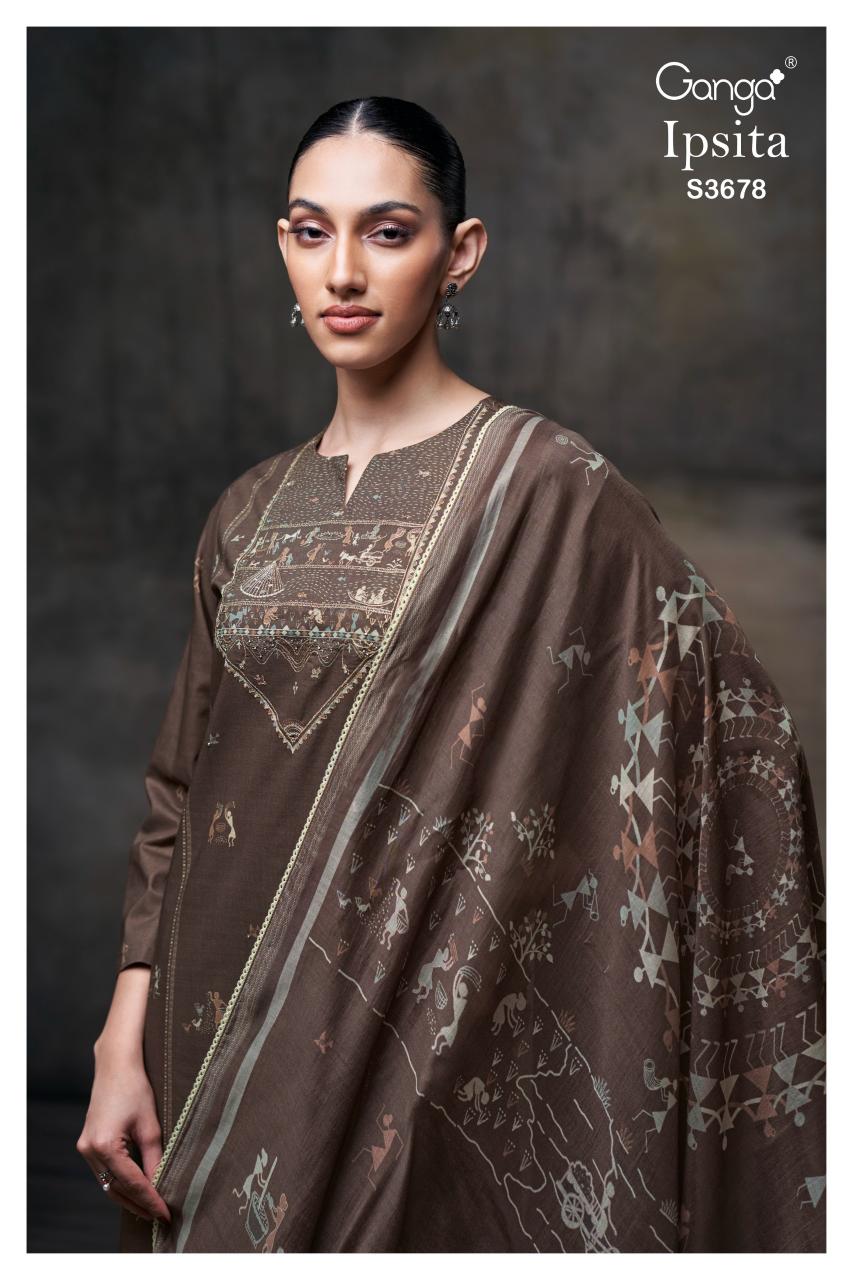 Ganga Ipsita 3678 catalog designer salwar kameez surat