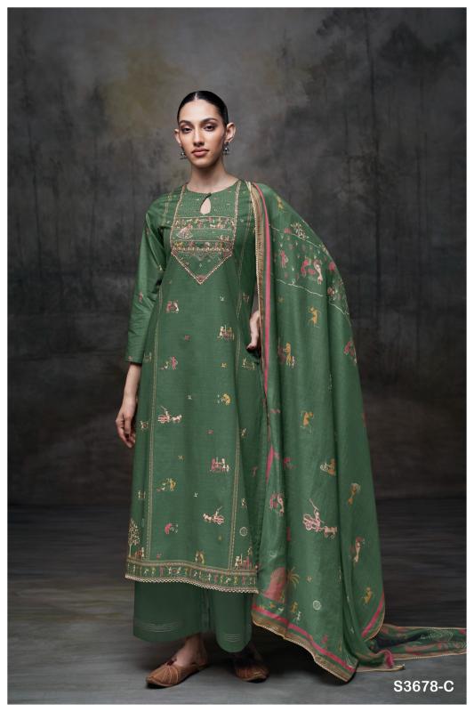 Ganga Ipsita 3678 catalog designer salwar kameez surat