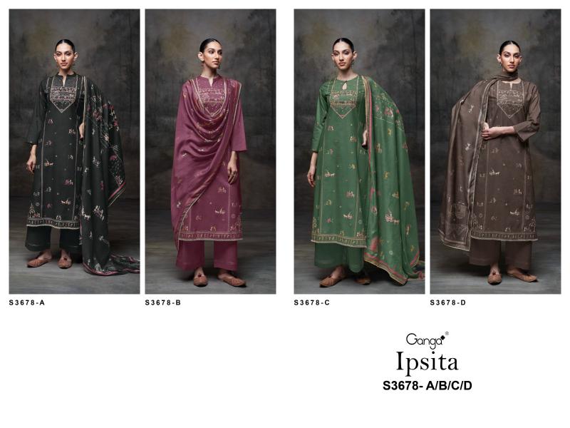 Ganga Ipsita 3678 catalog designer salwar kameez surat
