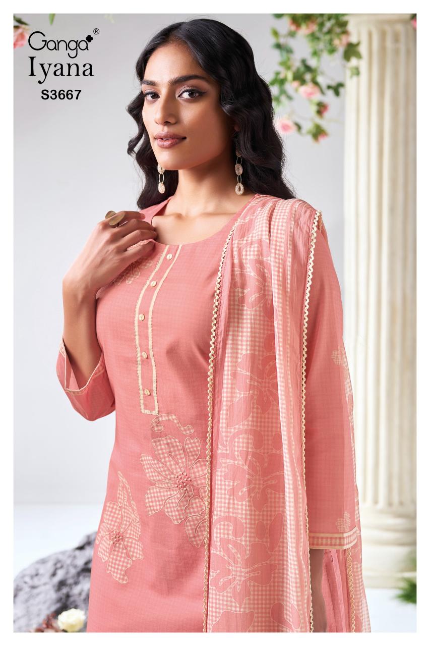 Ganga Iyana 3667 catalog unstitched salwar kameez wholesalers in mumbai 