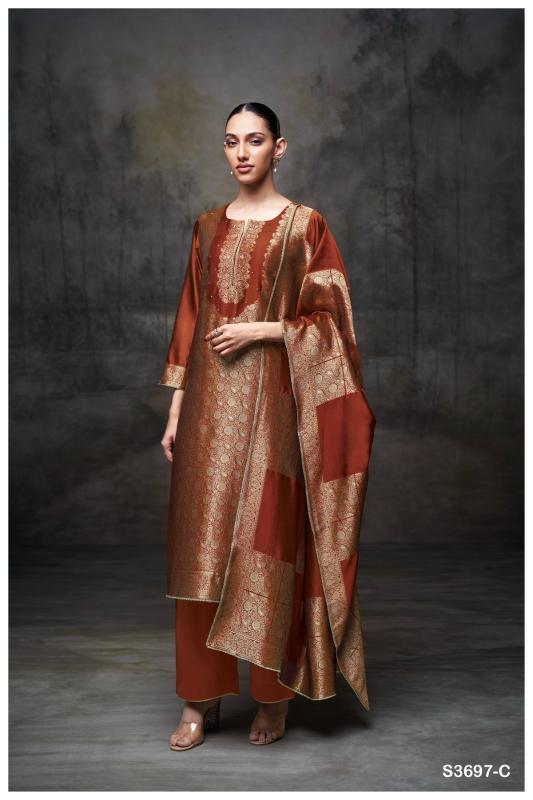 Ganga Kimberly 3697 catalog unstitched salwar kameez wholesalers uk