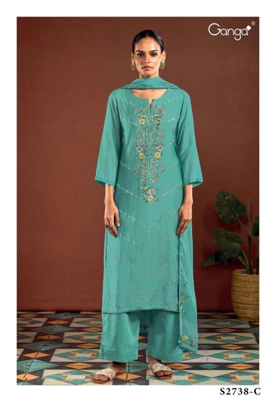 Ganga Larah 2738 catalog designer salwar kameez wholesale in surat