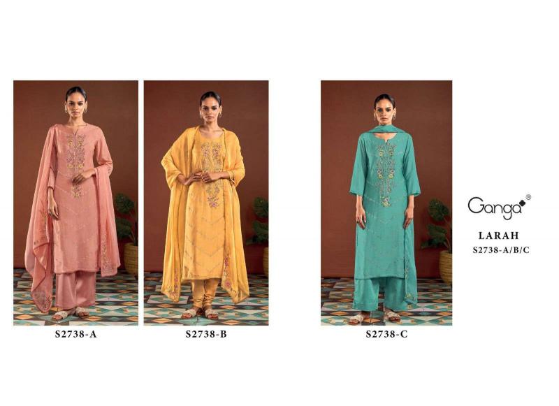 Ganga Larah 2738 catalog designer salwar kameez wholesale in surat