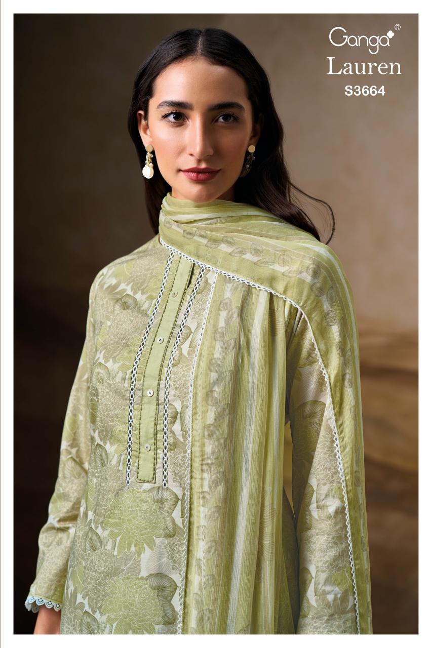 Ganga Lauren 3664 catalog surat salwar kameez wholesalers online