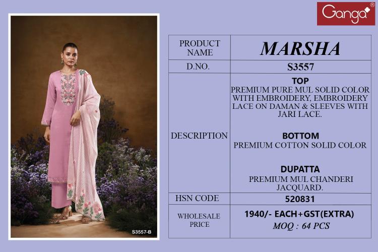 Ganga Marsha 3557 catalog surat salwar kameez online shopping