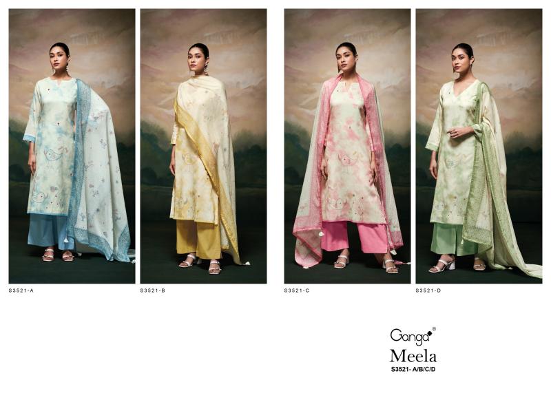 Ganga Meela 3521 catalog wholesale salwar kameez dealers