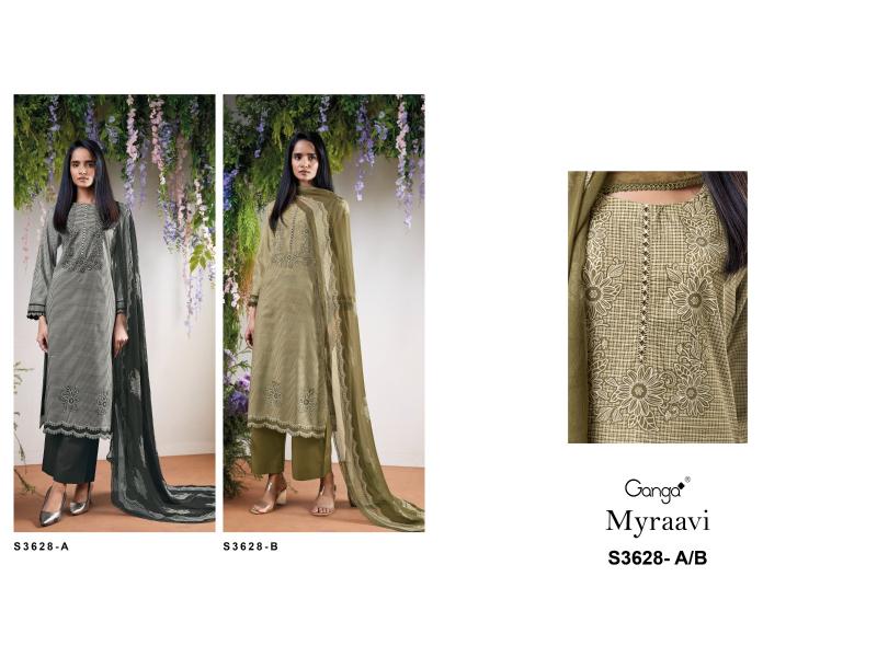 Ganga Myraavi 3628 catalog cotton salwar kameez manufacturers in surat