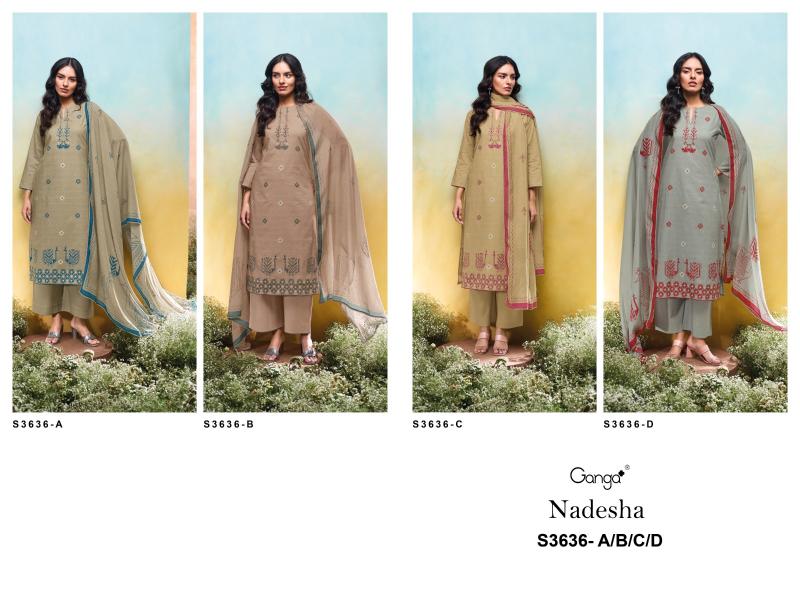 Ganga Nadesha 3636 catalog online wholesale pakistani wedding salwar kameez