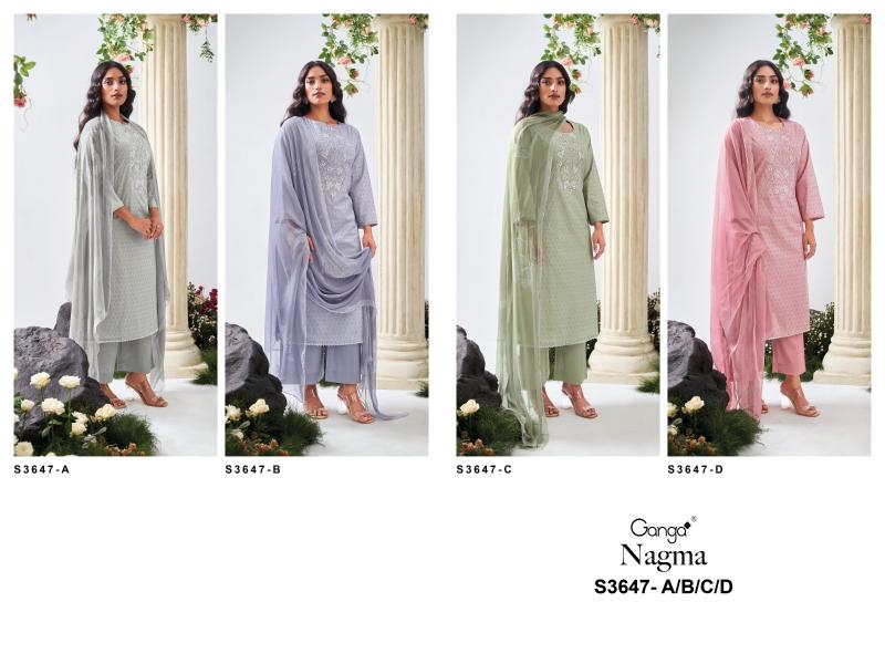 Ganga Nagma 3647 catalog salwar kameez wholesaler in surat