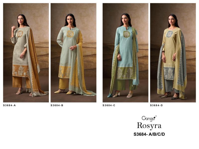 Ganga Rosyra 3684 catalog wholesale salwar kameez 