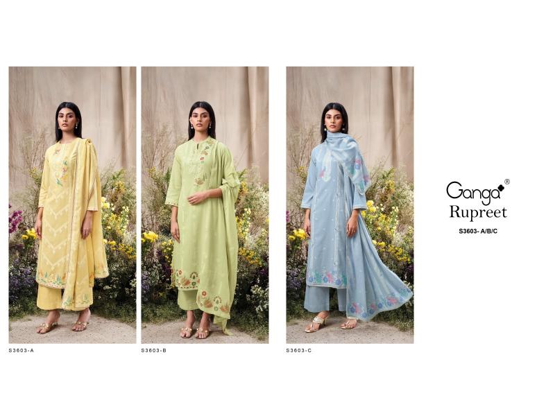 Ganga Rupreet 3603 catalog wholesale suppliers of salwar kameez in surat gujarat